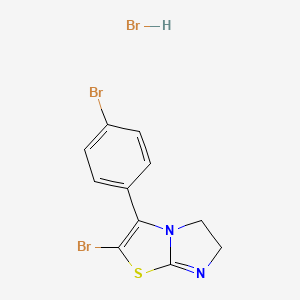 molecular formula C11H9Br3N2S B1518735 2-Bromo-3-(4-bromophenyl)-5,6-dihydroimidazo[2,1-b]thiazole hydrobromide CAS No. 1172759-40-8