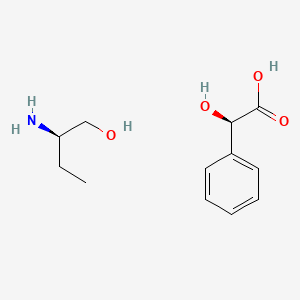 molecular formula C12H19NO4 B15187368 Benzeneacetic acid, alpha-hydroxy-, (R)-(-)-, salt with (R)-(-)-2-amino-1-butanol CAS No. 69792-60-5