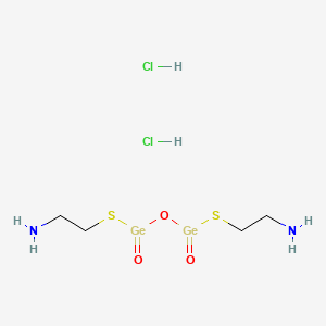 molecular formula C4H14Cl2Ge2N2O3S2 B15187371 Ethanamine, 2,2'-((1,3-dioxo-1,3-digermoxanediyl)dithio)bis-, dihydrochloride CAS No. 124187-04-8