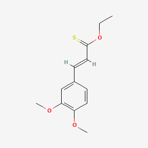 molecular formula C13H16O3S B15187414 Cinnamic acid, (3,4-dimethoxy)thio-, O-ethyl ester CAS No. 117666-84-9