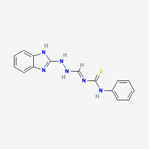 molecular formula C15H14N6S B15187443 Thiourea, N-((1H-benzimidazol-2-ylamino)iminomethyl)-N'-phenyl- CAS No. 113367-92-3