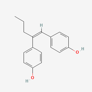molecular formula C17H18O2 B15187513 alpha-Propyl-4,4'-stilbenediol CAS No. 93651-83-3