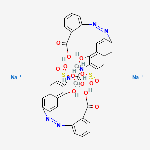 molecular formula C35H24Cu2N6Na2O13S2+2 B15187525 Disodium (mu-((2,2'-(carbonylbis(imino(1-hydroxy-3-sulphonaphthalene-2,6-diyl)azo))bis(benzoato))(6-)))dicuprate(2-) CAS No. 84282-29-1
