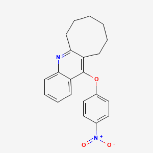 molecular formula C21H20N2O3 B15187531 Cycloocta(b)quinoline, 6,7,8,9,10,11-hexahydro-12-(4-nitrophenoxy)- CAS No. 108154-91-2