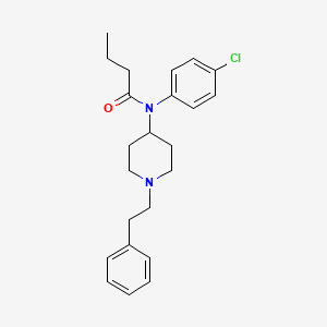 molecular formula C23H29ClN2O B15187565 N-(4-Chlorophenyl)-N-(1-phenylethyl-4-piperidyl)butanamide CAS No. 244195-33-3