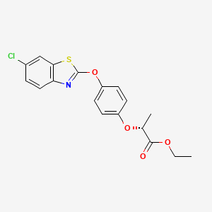 molecular formula C18H16ClNO4S B15187611 Fenthiaprop-p-ethyl CAS No. 71283-78-8