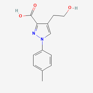 molecular formula C13H14N2O3 B1518768 4-(2-hydroxyethyl)-1-(4-methylphenyl)-1H-pyrazole-3-carboxylic acid CAS No. 1152847-88-5