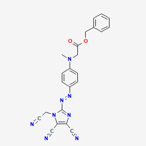 molecular formula C23H18N8O2 B15187713 Benzyl N-(4-((4,5-dicyano-1-(cyanomethyl)-1H-imidazol-2-yl)azo)phenyl)-N-methylglycinate CAS No. 94199-50-5