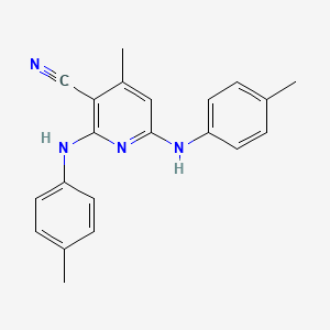 molecular formula C21H20N4 B15187725 4-Methyl-2,6-bis-toluylaminonicotinonitrile CAS No. 52982-15-7