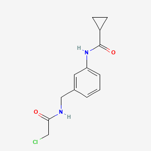 molecular formula C13H15ClN2O2 B1518779 N-{3-[(2-chloroacetamido)methyl]phenyl}cyclopropanecarboxamide CAS No. 1087784-15-3