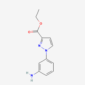 molecular formula C12H13N3O2 B1518794 ethyl 1-(3-aminophenyl)-1H-pyrazole-3-carboxylate CAS No. 1153282-89-3