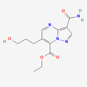 Ethyl 3-carbamoyl-6-(3-hydroxypropyl)pyrazolo[1,5-a]pyrimidine-7-carboxylate