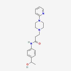 molecular formula C20H26N4O2 B15188028 N-(4-(1-Hydroxyethyl)phenyl)-4-(2-pyridinyl)-1-piperazinepropanamide CAS No. 86523-83-3
