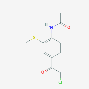 molecular formula C11H12ClNO2S B1518804 N-[4-(2-chloroacetyl)-2-(methylsulfanyl)phenyl]acetamide CAS No. 1146290-42-7