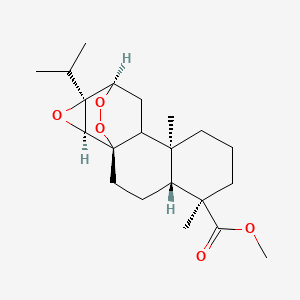 molecular formula C21H32O5 B15188052 Methyl (1aS,1bR,3aR,4R,7aS,9R,9aR)-9a-isopropyl-4,7a-dimethyldodecahydro-1aH-1b,9-epidioxyphenanthro(1,2-b)oxirene-4-carboxylate CAS No. 25859-65-8