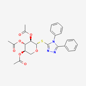 molecular formula C25H25N3O7S B15188098 beta-D-Xylopyranoside, 4,5-diphenyl-4H-1,2,4-triazol-3-yl 1-thio-, 2,3,4-triacetate CAS No. 116509-52-5