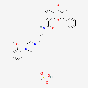 molecular formula C32H37N3O7S B15188140 Upidosin mesylate CAS No. 152735-24-5
