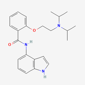 molecular formula C23H29N3O2 B15188142 Benzamide, 2-(2-(bis(1-methylethyl)amino)ethoxy)-N-1H-indol-4-yl- CAS No. 129323-03-1