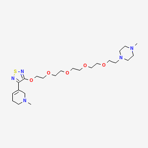 molecular formula C23H41N5O5S B15188167 Piperazine, 1-methyl-4-(14-((4-(1,2,5,6-tetrahydro-1-methyl-3-pyridinyl)-1,2,5-thiadiazol-3-yl)oxy)-3,6,9,12-tetraoxatetradec-1-yl)- CAS No. 1064056-71-8