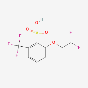 molecular formula C9H7F5O4S B15188183 Benzenesulfonic acid, 2-(2,2-difluoroethoxy)-6-(trifluoromethyl)- CAS No. 1041752-27-5