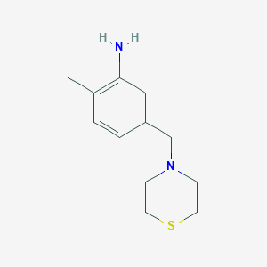 molecular formula C12H18N2S B1518819 2-Methyl-5-(thiomorpholin-4-ylmethyl)aniline CAS No. 1042633-61-3