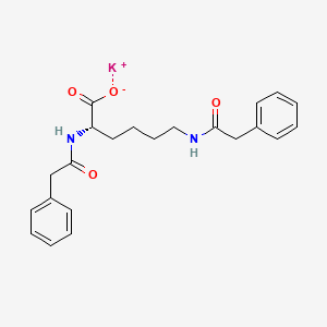 molecular formula C22H25KN2O4 B15188233 L-N(sup 2),N(sup 6)-Bis(phenylacetyl)lysine potassium salt CAS No. 65406-09-9