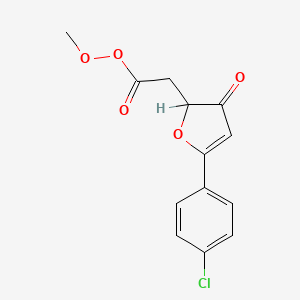 molecular formula C13H11ClO5 B15188246 Methyl 2,3-dihydro-5-(4-chlorophenyl)-2-hydroxy-3-oxo-2-furanacetate CAS No. 133880-36-1