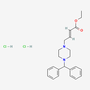 molecular formula C23H30Cl2N2O2 B15188257 Ethyl 4-(4-(diphenylmethyl)-1-piperazinyl)-2-butenoate dihydrochloride CAS No. 113913-44-3