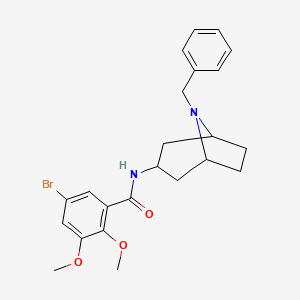 molecular formula C23H27BrN2O3 B15188258 exo-5-Bromo-2,3-dimethoxy-N-(8-(phenylmethyl)-8-azabicyclo(3.2.1)oct-3-yl)benzamide CAS No. 83130-83-0