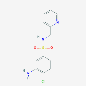 molecular formula C12H12ClN3O2S B1518828 3-氨基-4-氯-N-(2-吡啶基甲基)-苯磺酰胺 CAS No. 1036494-30-0