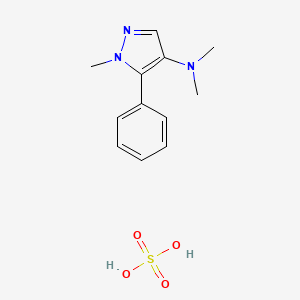 molecular formula C12H17N3O4S B15188285 Pyrazole, 4-(dimethylamino)-1-methyl-5-phenyl-, sulfate CAS No. 91857-52-2