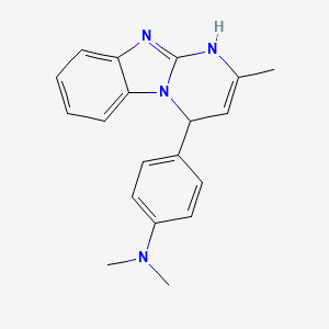molecular formula C19H20N4 B15188296 N,N-Dimethyl-4-(2-methyl-1,4-dihydropyrimido(1,2-a)benzimidazol-4-yl)benzenamine CAS No. 169132-74-5
