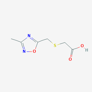 {[(3-Methyl-1,2,4-oxadiazol-5-YL)methyl]thio}acetic acid