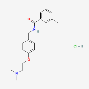molecular formula C19H25ClN2O2 B15188352 Benzamide, N-((4-(2-(dimethylamino)ethoxy)phenyl)methyl)-3-methyl-, monohydrochloride CAS No. 122892-76-6