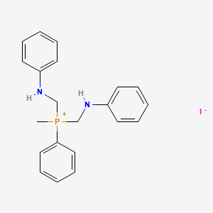 molecular formula C21H24IN2P B15188412 Methylphenylbis((phenylamino)methyl)phosphonium iodide CAS No. 85684-50-0