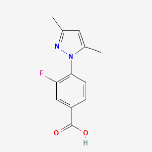 molecular formula C12H11FN2O2 B1518845 4-(3,5-dimethyl-1H-pyrazol-1-yl)-3-fluorobenzoic acid CAS No. 1152868-20-6