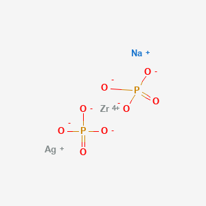 molecular formula AgNaO8P2Zr B15188463 Silver sodium zirconium phosphate CAS No. 155925-27-2