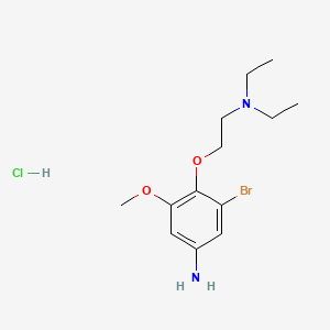 molecular formula C13H22BrClN2O2 B15188492 p-Phenetidine, 3-bromo-beta-(diethylamino)-5-methoxy-, hydrochloride CAS No. 96116-02-8