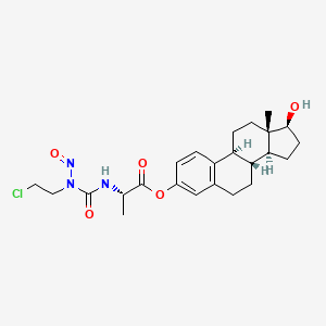 molecular formula C24H32ClN3O5 B15188548 N-(2-Chloroethyl)-N-nitrosocarbamoyl-L-alanine-estradiol-3-ester CAS No. 89083-85-2