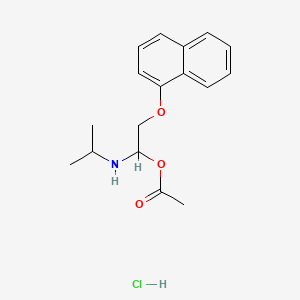 molecular formula C17H22ClNO3 B15188571 Ethanol, 1-(isopropylamino)-2-(1-naphthyloxy)-, acetate (ester), hydrochloride CAS No. 1963-26-4