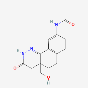 molecular formula C15H17N3O3 B15188716 N-(2,3,4,4a,5,6-Hexahydro-4a-(hydroxymethyl)-3-oxobenzo(h)cinnolin-9-yl)acetamide CAS No. 126681-65-0