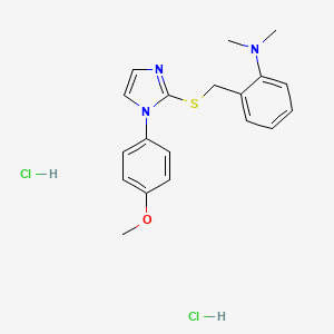 molecular formula C19H23Cl2N3OS B15188738 Benzenamine, N,N-dimethyl-2-(((1-(4-methoxyphenyl)-1H-imidazol-2-yl)thio)methyl)-, dihydrochloride CAS No. 123842-24-0