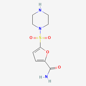 molecular formula C9H13N3O4S B1518885 5-(哌嗪-1-磺酰基)呋喃-2-甲酰胺 CAS No. 1087784-70-0