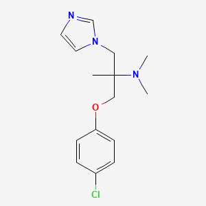 molecular formula C15H20ClN3O B15188852 alpha-((4-Chlorophenoxy)methyl)-N,N,alpha-trimethyl-1H-imidazole-1-ethanamine CAS No. 98836-70-5