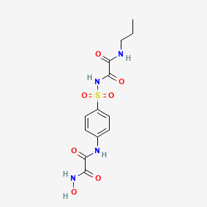 molecular formula C13H16N4O7S B15188879 Ethanediamide, N-((4-(((hydroxyamino)oxoacetyl)amino)phenyl)sulfonyl)-N'-propyl- CAS No. 81717-47-7