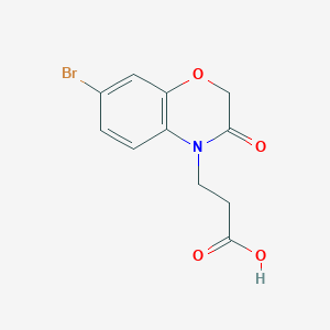 molecular formula C11H10BrNO4 B1518891 3-(7-bromo-3-oxo-3,4-dihydro-2H-1,4-benzoxazin-4-yl)propanoic acid CAS No. 1087784-75-5