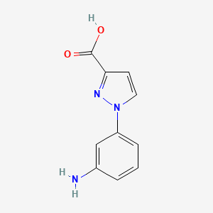 molecular formula C10H9N3O2 B1518892 1-(3-氨基苯基)-1H-吡唑-3-羧酸 CAS No. 1153435-73-4