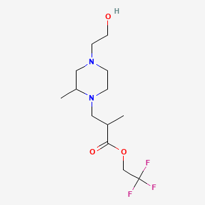 molecular formula C13H23F3N2O3 B15188930 2,2,2-trifluoroethyl 3-[4-(2-hydroxyethyl)-2-methylpiperazin-1-yl]-2-methylpropanoate CAS No. 102517-14-6