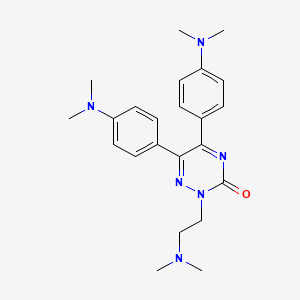 molecular formula C23H30N6O B15188970 as-Triazin-3(2H)-one, 5,6-bis(p-(dimethylamino)phenyl)-2-(2-(dimethylamino)ethyl)- CAS No. 102429-81-2