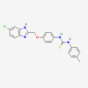 molecular formula C22H19ClN4OS B15189081 Thiourea, N-(4-((5-chloro-1H-benzimidazol-2-yl)methoxy)phenyl)-N'-(4-methylphenyl)- CAS No. 84484-08-2